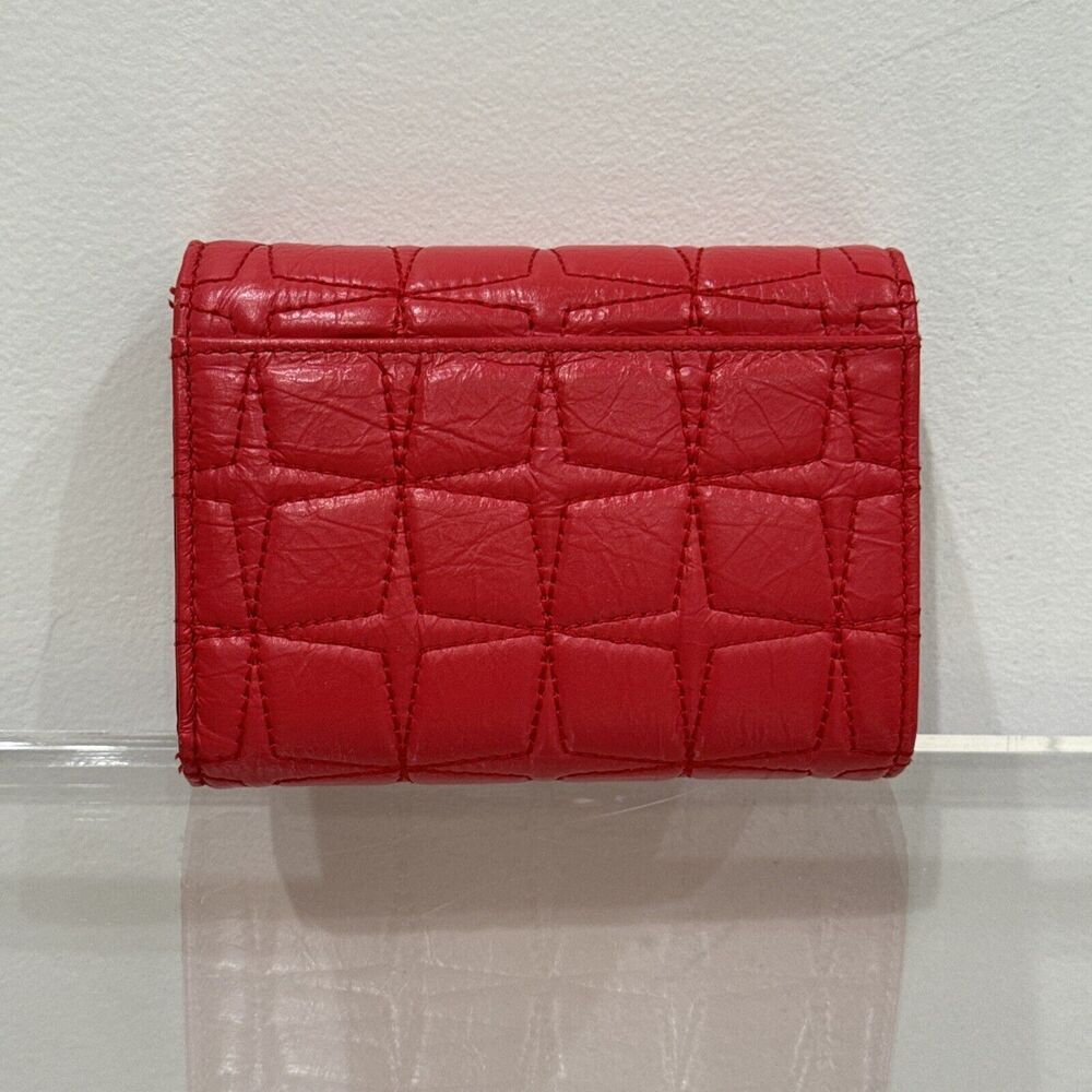 *Authentic* Mcm Small Tri Fold Wallet In Red W/Go… - image 5